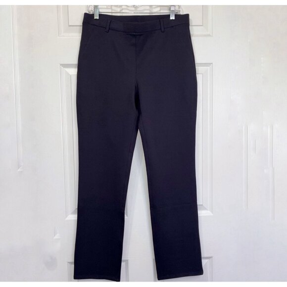 Quince Ultra Stretch Ponte Straight Leg Pants Black Women’s Large Pull On Office - Picture 2 of 7
